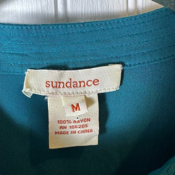 Sundance Blue Pleated Bib Long Sleeve Top - Picture 4 of 5